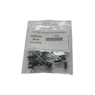 EcoPop otvárací nit s D-hlavou 3,2x6 RAL8019 (20 ks)