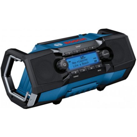 Digitálne rádio BOSCH GB 18V-2 SC v kartónovej krabici (DAB+, Bluetooth, FM a AUX) IP 54