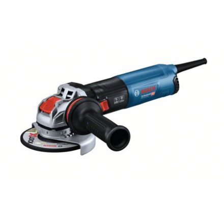 BOSCH GWX 14-125 S Uhlová brúska s prídavnou rukoväťou so znížením vibrácií, ochranný kryt, hore