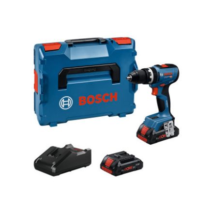 BOSCH Akumulátorový vŕtací skrutkovač GSB 18V-65 v L-BOXX-e (2 x 4,0 Ah batéria + nabíjačka)