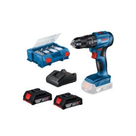 BOSCH Akumulátorová príklepová vŕtačka GSB 185-LI + 82 r. príslušenstvo vr. v kufri (2 x 2,0 Ah batérie + nabíjačka   BOSCH Akumulátorová príklepová vŕtačka GSB 185-LI + 82 r. príslušenstvo vr. v kufri (2 x 2,0 Ah batérie + nabíjačka