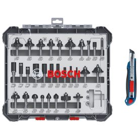 BOSCH Sada hraničkovacích a profilových fréz 15 kusov s 8 mm upínaním + darčekový nôž   BOSCH Sada hraničkovacích a profilových fréz 15 kusov s 8 mm upínaním + darčekový nôž