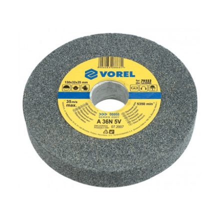 VOREL Brúsny kotúč 150 x 12,7 x 17 mm jemnozrnný