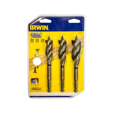 IRWIN Sada vrtákov do dreva 3-dielna 230 mm bit Blue Groove Power (20-22-25 mm)
