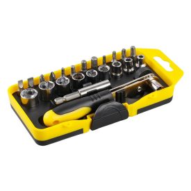 Sada nástrčných a nástrčných kľúčov 23 kusov 1/4" magnetického CrV   Sada nástrčných a nástrčných kľúčov 23 kusov 1/4" magnetického CrV