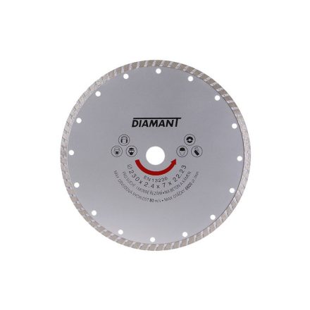 DIAMANT Diamantový rezací kotúč 230 x 2,4 x 7,0 x 22,2 mm turbo