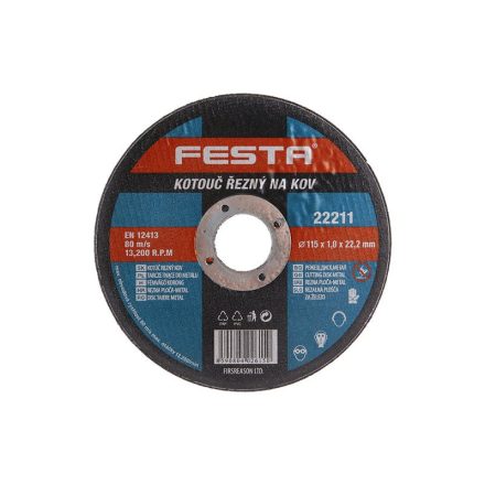 FESTA Rezný kotúč na kov 115 x 1,0 x 22,2 mm