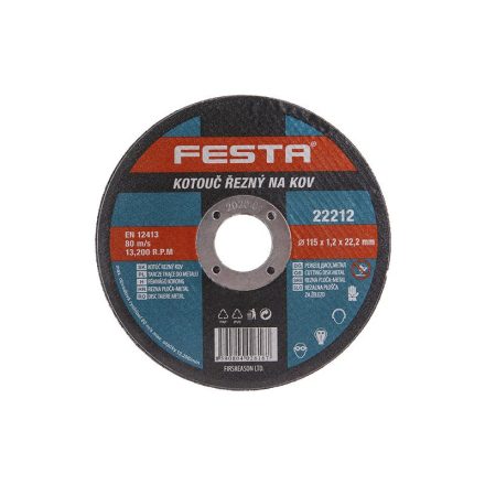 FESTA Rezný kotúč na kov 115 x 1,2 x 22,2 mm
