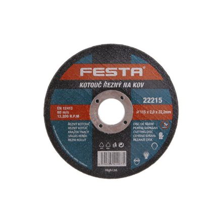 FESTA Rezný kotúč na kov 115 x 2,0 x 22,2 mm