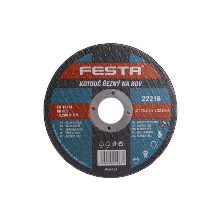 FESTA Rezný kotúč na kov 115 x 2,5 x 22,2 mm
