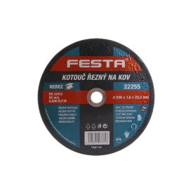 FESTA Rezný kotúč na kov 230 x 1,6 x 22,2 mm FESTA Rezný kotúč na kov 230 x 1,6 x 22,2 mm