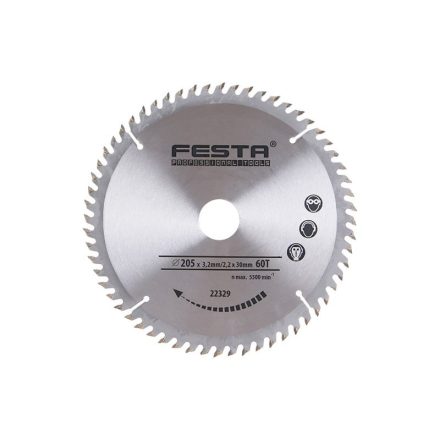 FESTA Pílový kotúč na drevo 205 x 30 x 2,2 mm / 60T