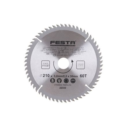 FESTA Pílový kotúč na drevo 210 x 30 x 2,2 mm / 60T