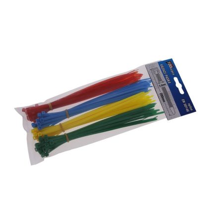 Sada sťahovacích pások 200 x 3,6 mm (červeno-zeleno-žlto-biela) (100 ks)