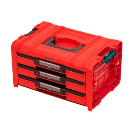 QBRICK SYSTEM PRO Náradová skrinka s 3 zásuvkami EXPERT Červená Ultra HD