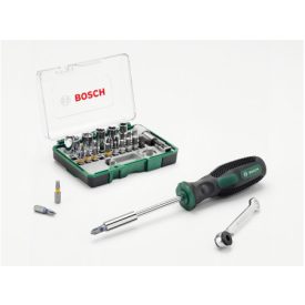 BOSCH Súprava račňového bitu a nástrčky 27 dielov + skrutkovač   BOSCH Súprava račňového bitu a nástrčky 27 dielov + skrutkovač