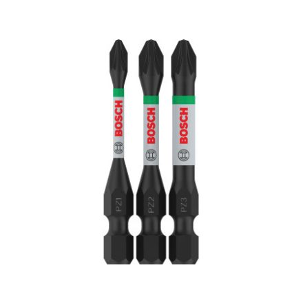 BOSCH PRO Súprava bitových špičiek Impact 3 kusy PZ1 / PZ2 / PZ3 x 55 mm 1/4" Hex