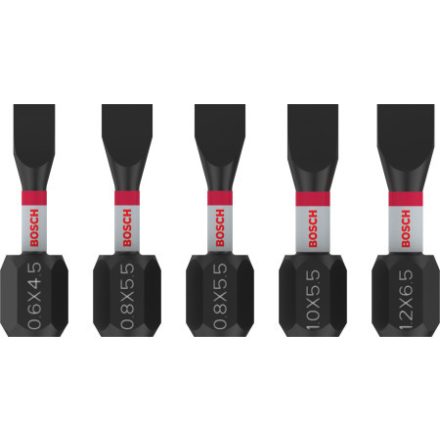 BOSCH PRO Sada bitov s dopadom 5 kusov 25mm (SL4,5/SL5,5x3/6,5x1ks) 1/4" Hex