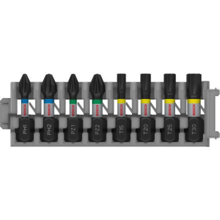 BOSCH PRO Sada náradia na bitové vložky 8 kusov 25m (PH1/PH2/PZ1/PZ2/T15/T20/T25/T30) 1/4" Hex