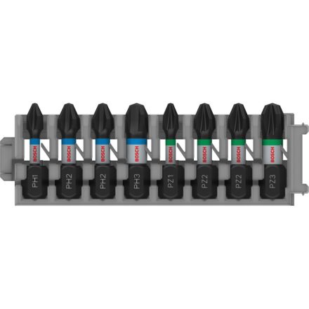 BOSCH PRO Súprava bitových končekov 8 dielna 25 mm (PH1, PH2 x 3, PH3, PZ2 x 2, PZ3) Pick & Click