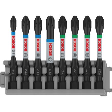 BOSCH PRO Sada bitov 8 dielov 55 mm (PH1, PH2 x 2, PH3, PZ1, PZ2 x 2, PZ3) Pick & Click