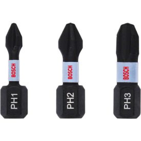 Sada hrotov BOSCH 3 diely PH1 / PH2 / PH3 x 25 mm Kontrola nárazu   Sada hrotov BOSCH 3 diely PH1 / PH2 / PH3 x 25 mm Kontrola nárazu