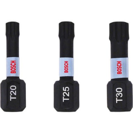 Sada bitov BOSCH 3-dielna Torx T20 / T25 / T30 x 25 mm Kontrola nárazu