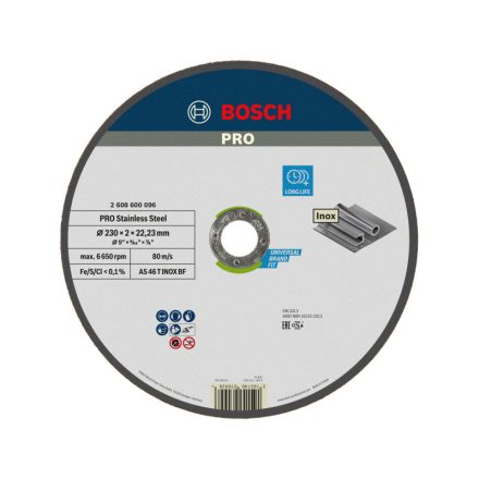 BOSCH PRO Brúsny kotúč inox 230 x 2,0 x 22,2 mm AS 46 T INOX BF (oSa)