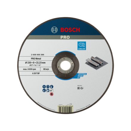 BOSCH PRO Čistiaci kotúč na kov 230 x 8,0 x 22,2 mm A 30 T BF (oSa)