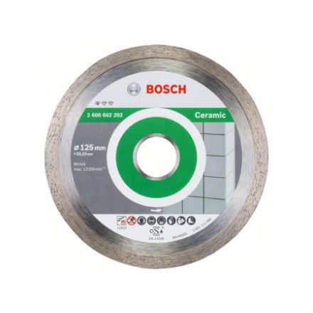 BOSCH Diamantový rezací kotúč 125 x 1,6 x 7,0 x 22,2 mm súvislý Štandard pre keramiku