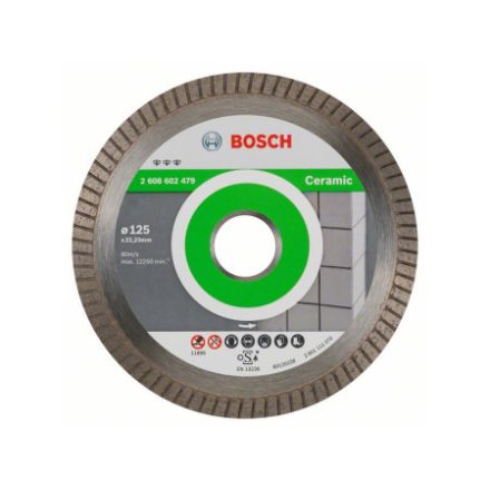 BOSCH Diamantový rezací kotúč 125 x 1,4 x 7,0 x 22,2 mm turbo Best for Ceramic