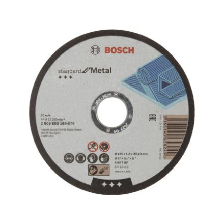 BOSCH Rezací kotúč na kov 125 x 1,6 x 22,2 mm Standard for Metal A 60 T BF