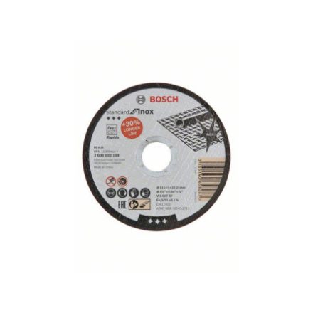 BOSCH Rezný kotúč na kov 115 x 1,0 x 22,2 mm inox rovný WA 60 T BF Rapido