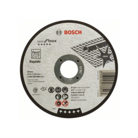 BOSCH Rezací kotúč na kov 125 x 0,8 x 22,2 mm rovný Best for Inox - Rapido