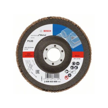 BOSCH Lamelový brúsny kotúč kužeľový 125 x 22,2 / P120 oxid hlinitý X431
