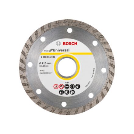 BOSCH Diamantový rezný kotúč 115 x 2,0 x 7,0 x 22,2 mm Turbo ECO for Universal (10 ks)