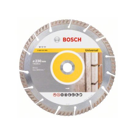 BOSCH Diamantový rezací kotúč 230 x 2,6 x 10 x 22,2 mm segmentovaný Štandard pre univerzálny