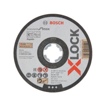BOSCH Rezný kotúč na kov 125 x 1,0 x 22,2 mm inox rovný WA 60 T BF X-LOCK
