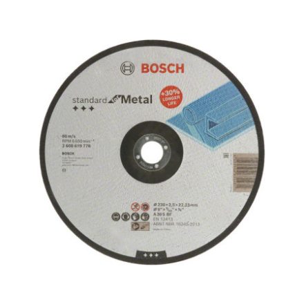 BOSCH Brúsny kotúč na kov 230 x 2,5 x 22,2 mm ohnutý Standard pre kov A 30 S BF