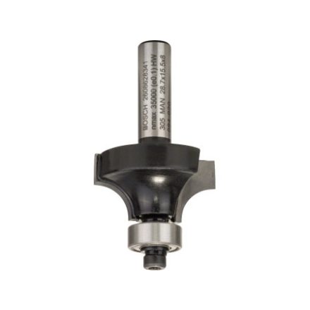BOSCH Tvrdokovový okrúhly frézovací nástroj s guľôčkovým ložiskom 28,7 (r=8 mm) x 15,2 x 53 x 8 mm
