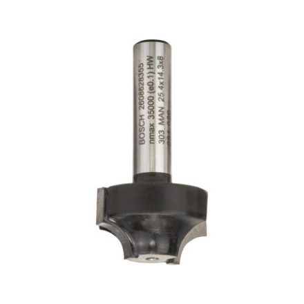 BOSCH Tvrdokovový frézovací nástavec "E" s ložiskom 25,4 (r=6,3 mm) x 14 x 46 x 8 mm