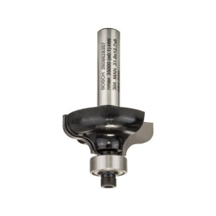 BOSCH Tvrdokovový "G" profilový frézovací nástroj s ložiskovým vodítkom 31,8 (r=4,8 mm) x 12,4 x 54 x 8 mm