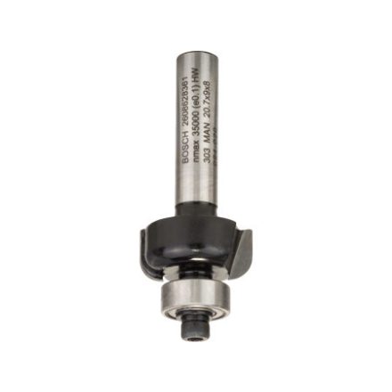 BOSCH Tvrdokovový frézovací nástroj na zaoblenie s guľôčkovým ložiskom 20,7 (r=4 mm) x 9 x 53 x 8 mm
