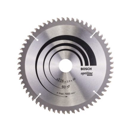 BOSCH Pílový kotúč na drevo 216 x 30 x 2,0 mm / 60T Optiline Wood ATB / N