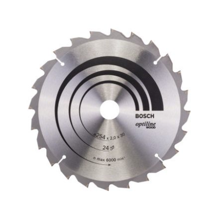 BOSCH Pílový kotúč na drevo 254 x 30 x 2,0 mm / 24T Optiline Wood ATB / N