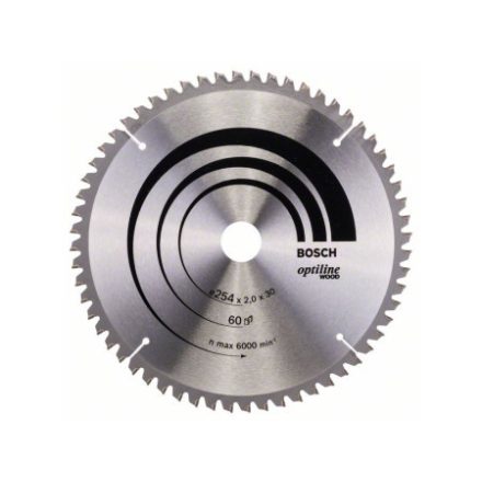 BOSCH pílový kotúč na drevo 254 x 30 x 2,0 mm / 60T Optiline Wood ATB