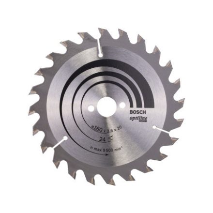 BOSCH Pílový kotúč pre drevo 160 x 20/16 x 2,6 mm / 24T Optiline Wood ATB