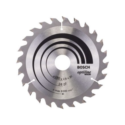 BOSCH Pílový kotúč na drevo 180 x 30/20 x 2,6 mm / 24T Optiline Wood ATB