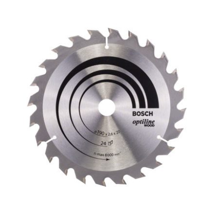BOSCH Píla na drevo 190 x 20/16 x 2,6 mm / 24T Optiline Wood ATB