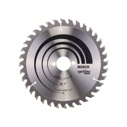 BOSCH pílový kotúč na drevo 190 x 30 x 2,6 mm / 36T Optiline Wood ATB